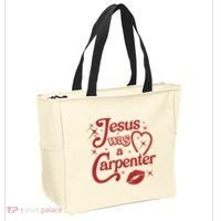 Jesus Was A Carpenter Christian Jesus Sayings Tote Bag thumb 2