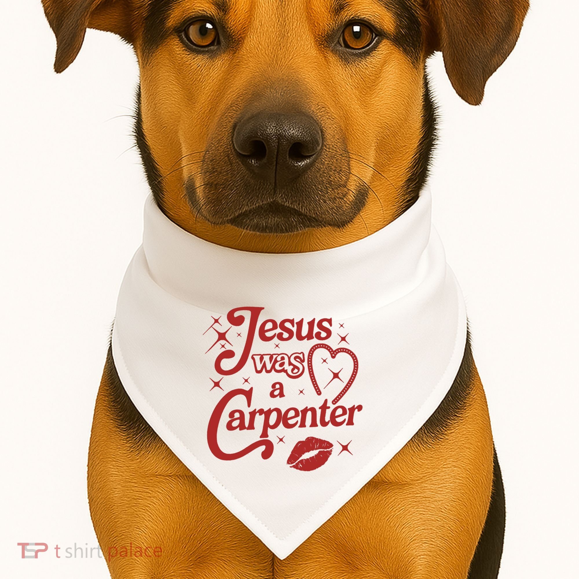 Jesus Was A Carpenter Christian Jesus Sayings USA-Made Doggie Bandana
