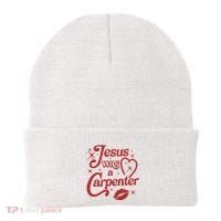 Jesus Was A Carpenter Christian Jesus Sayings Beanie thumb 0