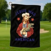 Jesus Was American Golf Towel thumb 1