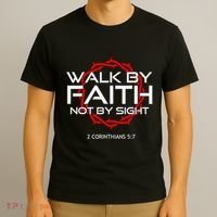 Jesus Walk By Faith Christian T-Shirt thumb 3