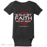Jesus Walk By Faith Christian Baby Bodysuit thumb 0