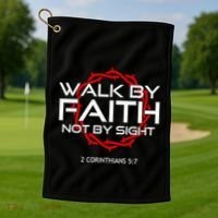 Jesus Walk By Faith Christian Golf Towel thumb 1
