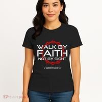 Jesus Walk By Faith Christian Women's T-Shirt thumb 4