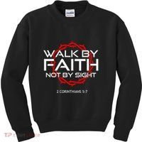 Jesus Walk By Faith Christian Kids Sweatshirt thumb 0