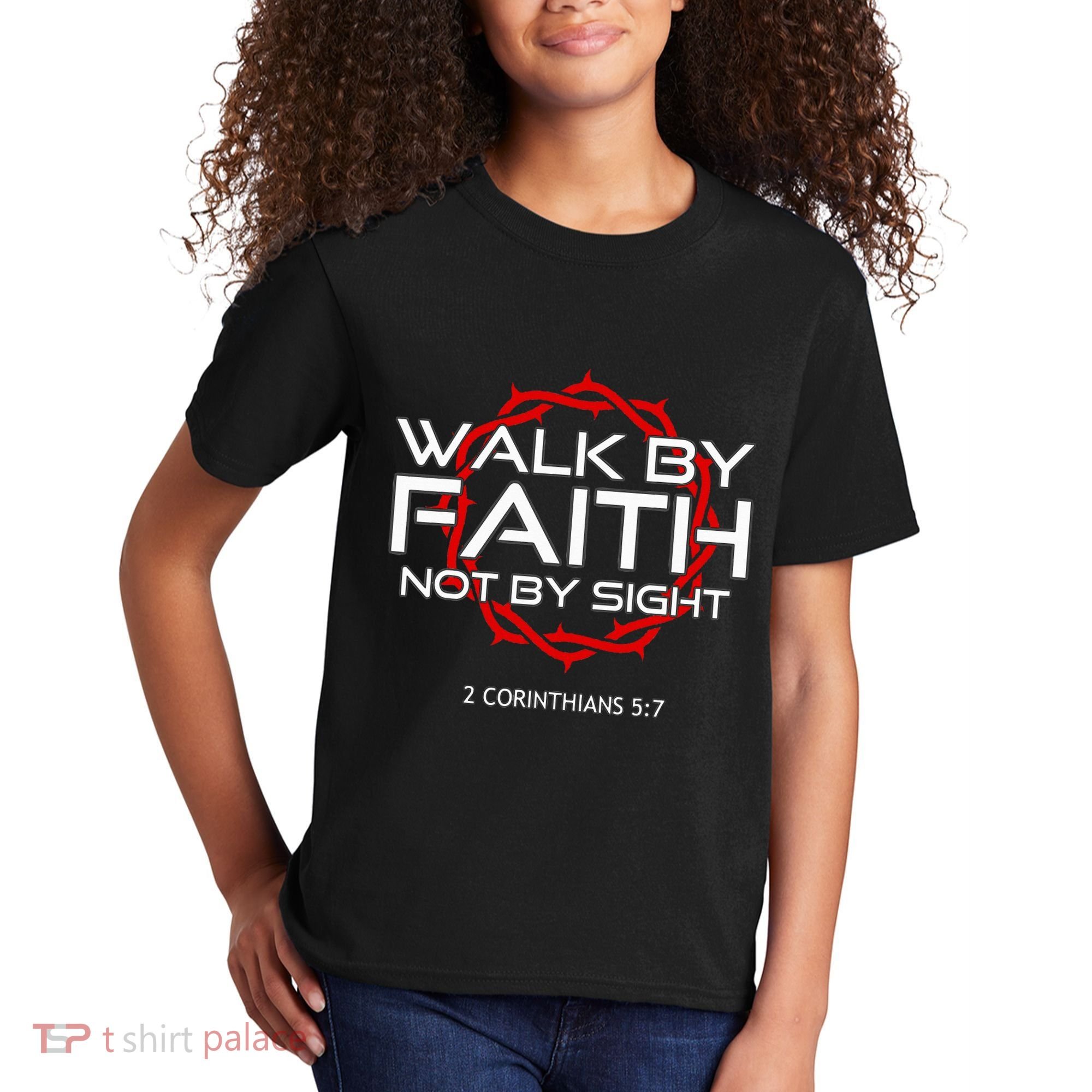 Jesus Walk By Faith Christian Kids T-Shirt