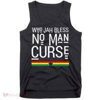 Jah Who Bless No Curse Man Rasta Flag Reggae Roots Jamaica Tank Top thumb 0