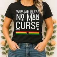 Jah Who Bless No Curse Man Rasta Flag Reggae Roots Jamaica Women's T-Shirt thumb 2