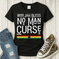 Jah Who Bless No Curse Man Rasta Flag Reggae Roots Jamaica Women's T-Shirt thumb 3