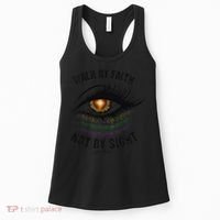 Jesus Walk By Faith Not By Sight Angel Eye Women's Tank Top thumb 0
