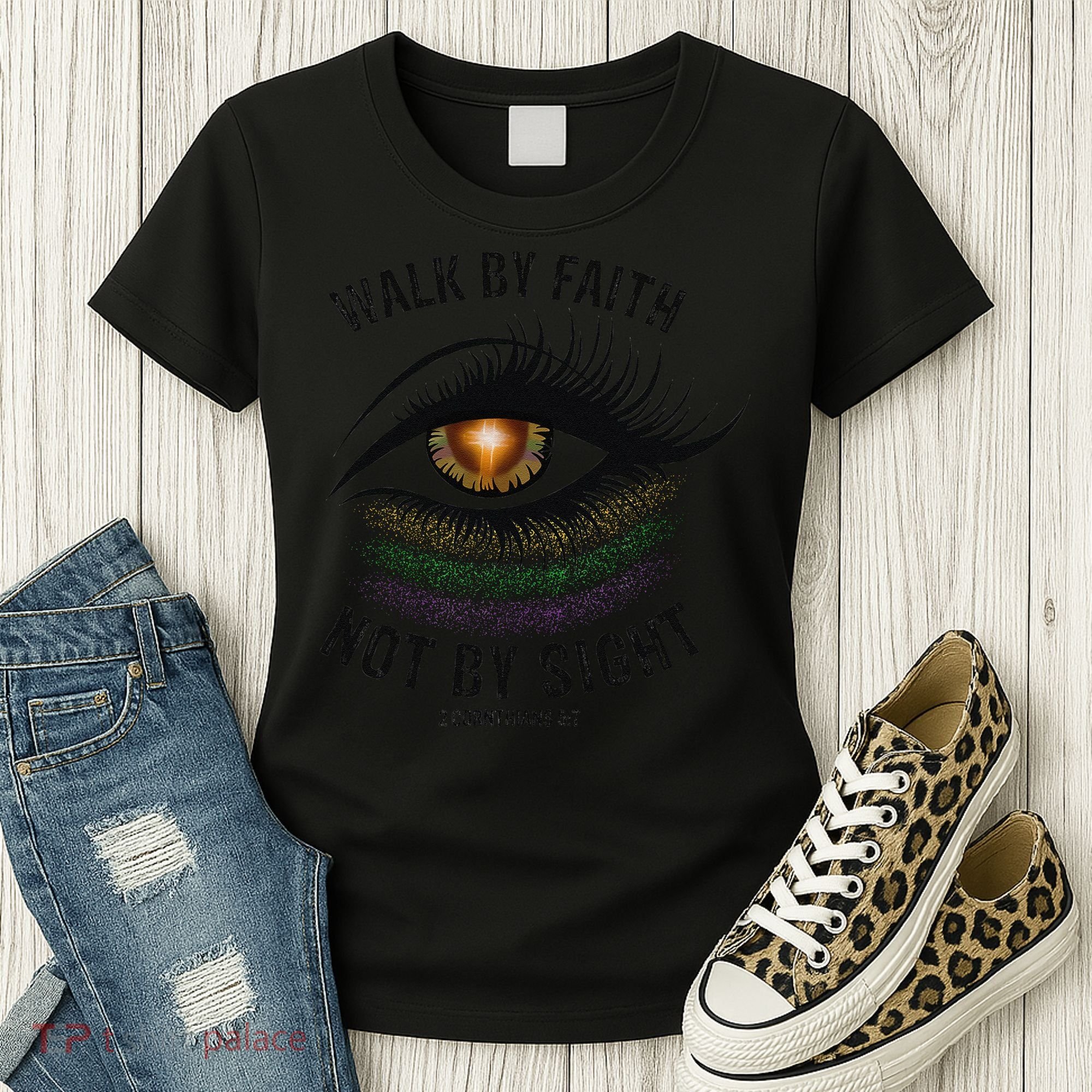 Jesus Walk By Faith Not By Sight Angel Eye Women's T-Shirt