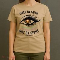 Jesus Walk By Faith Not By Sight Angel Eye T-Shirt thumb 4