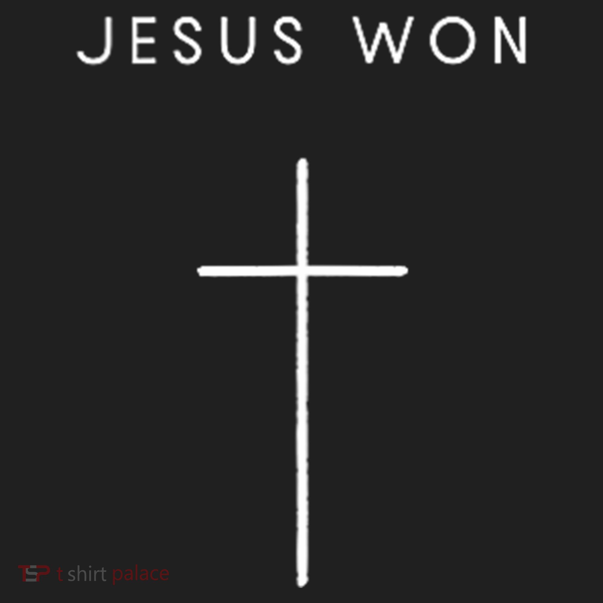 Jesus Won Cross Minimalist Christian Religious Women's Sweatshirt