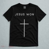 Jesus Won Cross Minimalist Christian Religious T-Shirt thumb 5