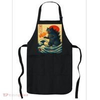 Japan Wave Catzilla Fire Cat Funny Gifts For Women Apron thumb 0