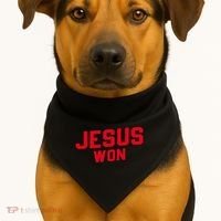 Jesus Won Christ Jesus Christian USA-Made Doggie Bandana thumb 1