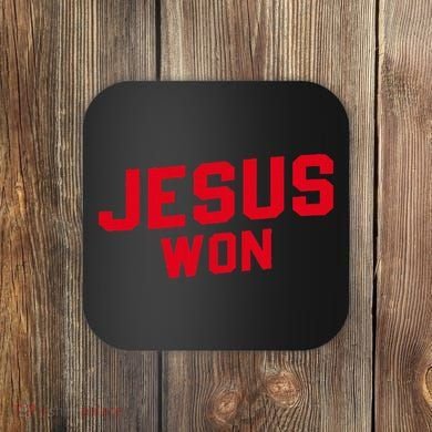 Jesus Won Christ Jesus Christian Coaster