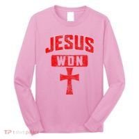 Jesus Won Cross Jesus Christian Faith Religious Long Sleeve Shirt thumb 0