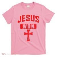 Jesus Won Cross Jesus Christian Faith Religious T-Shirt thumb 0