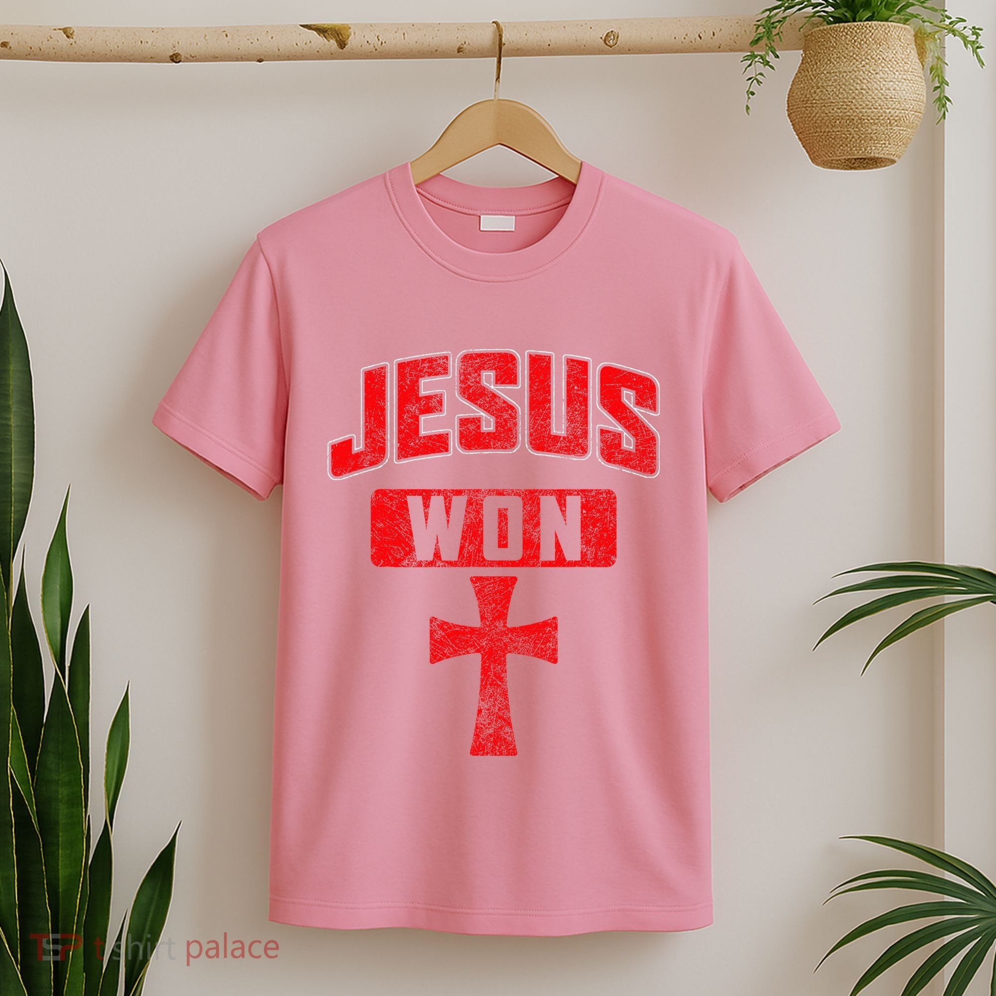 Jesus Won Cross Jesus Christian Faith Religious T-Shirt