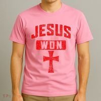Jesus Won Cross Jesus Christian Faith Religious T-Shirt thumb 3