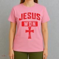 Jesus Won Cross Jesus Christian Faith Religious T-Shirt thumb 4