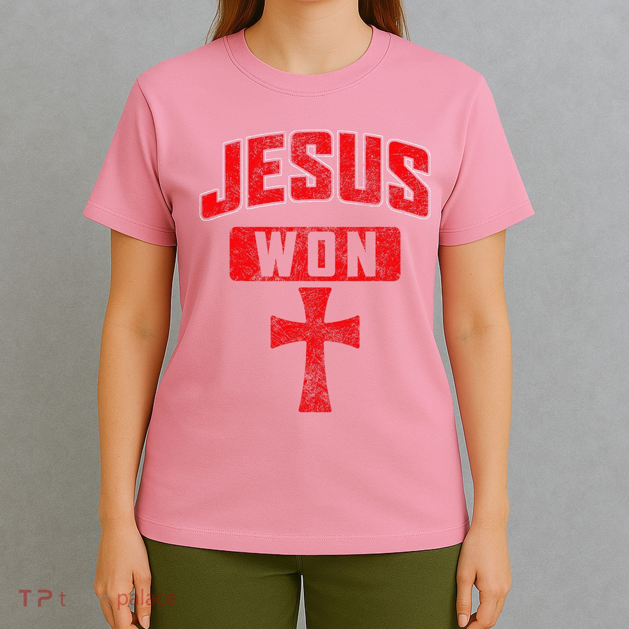 Jesus Won Cross Jesus Christian Faith Religious T-Shirt