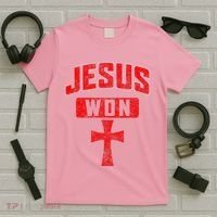 Jesus Won Cross Jesus Christian Faith Religious T-Shirt thumb 5