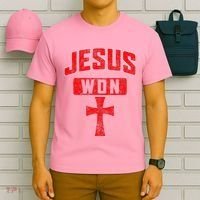 Jesus Won Cross Jesus Christian Faith Religious T-Shirt thumb 6