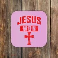 Jesus Won Cross Jesus Christian Faith Religious Coaster thumb 0