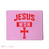 Jesus Won Cross Jesus Christian Faith Religious Mousepad thumb 0