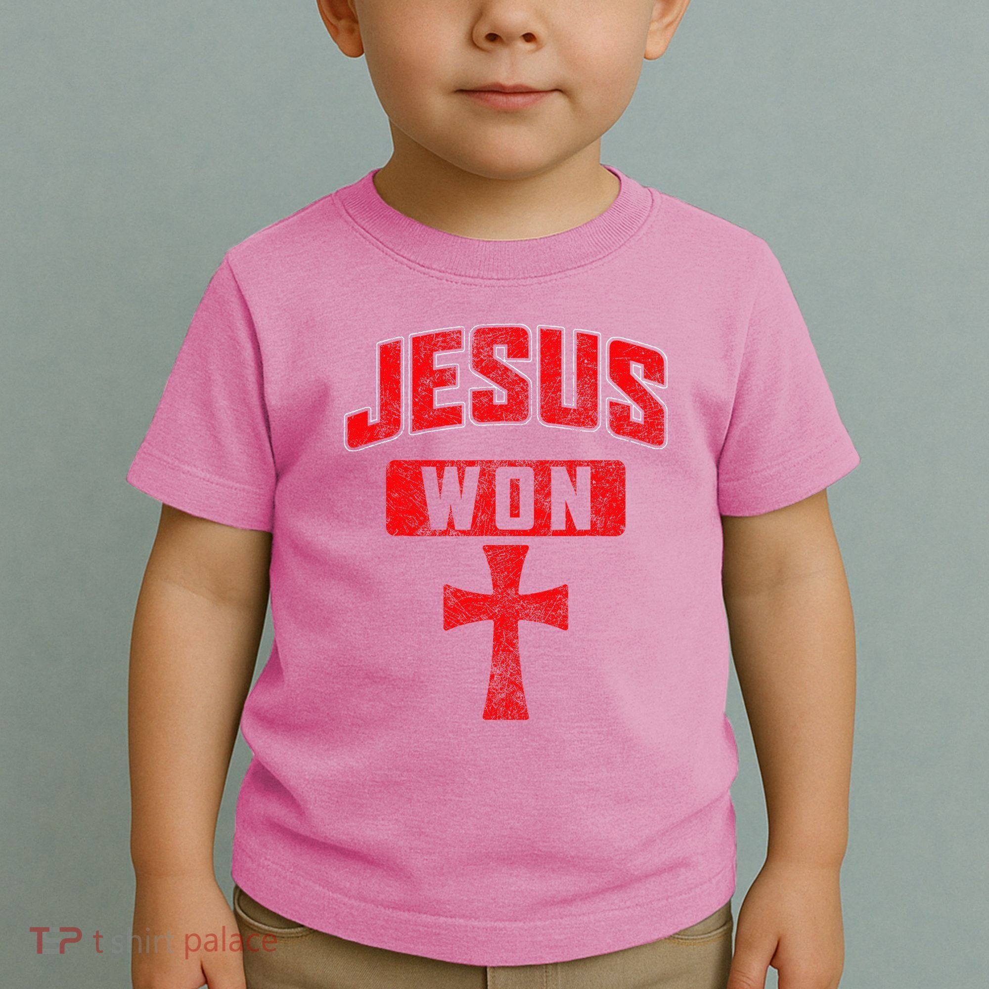 Jesus Won Cross Jesus Christian Faith Religious Toddler T-Shirt
