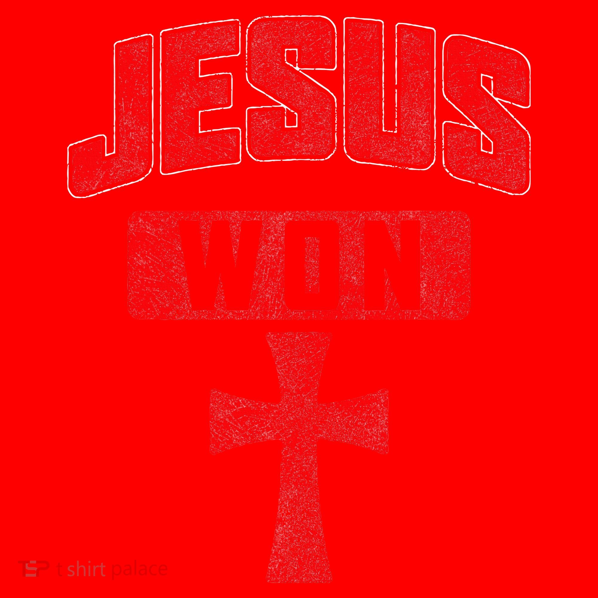 Jesus Won Cross Jesus Christian Faith Religious Santa Hat