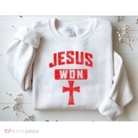 Jesus Won Cross Jesus Christian Faith Religious Sweatshirt thumb 2