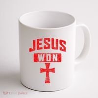 Jesus Won Cross Jesus Christian Faith Religious Coffee Mug thumb 1