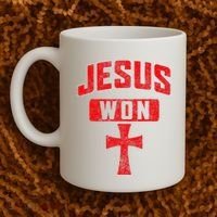 Jesus Won Cross Jesus Christian Faith Religious Coffee Mug thumb 2