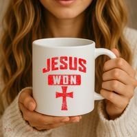 Jesus Won Cross Jesus Christian Faith Religious Coffee Mug thumb 3
