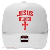 Jesus Won Cross Jesus Christian Faith Religious Hat thumb 0