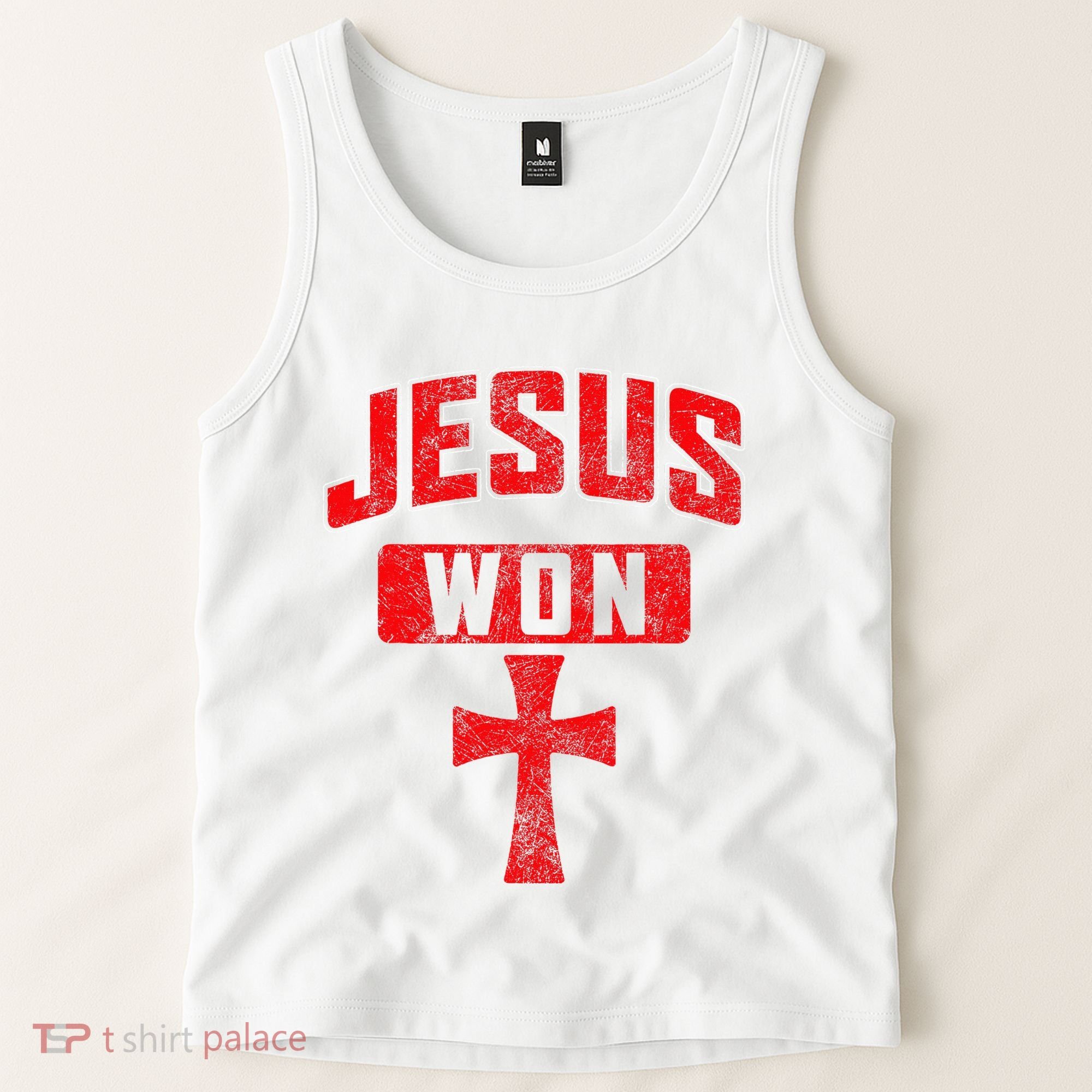 Jesus Won Cross Jesus Christian Faith Religious Tank Top