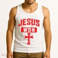 Jesus Won Cross Jesus Christian Faith Religious Tank Top thumb 3