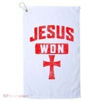 Jesus Won Cross Jesus Christian Faith Religious Golf Towel thumb 0