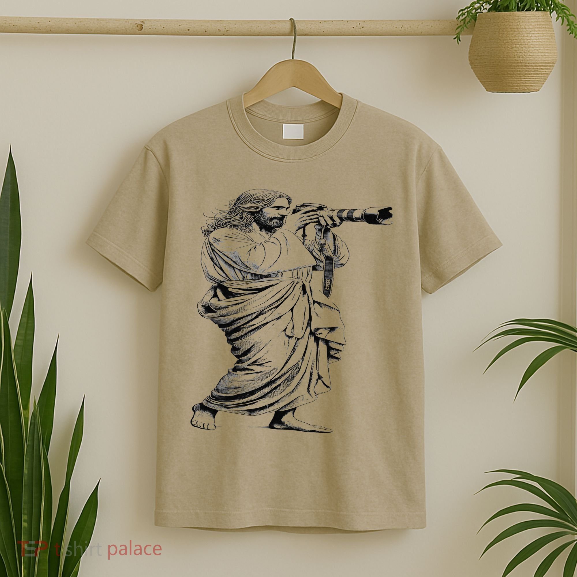 Jesus With Camera Photographer Photography Christian Faith T-Shirt