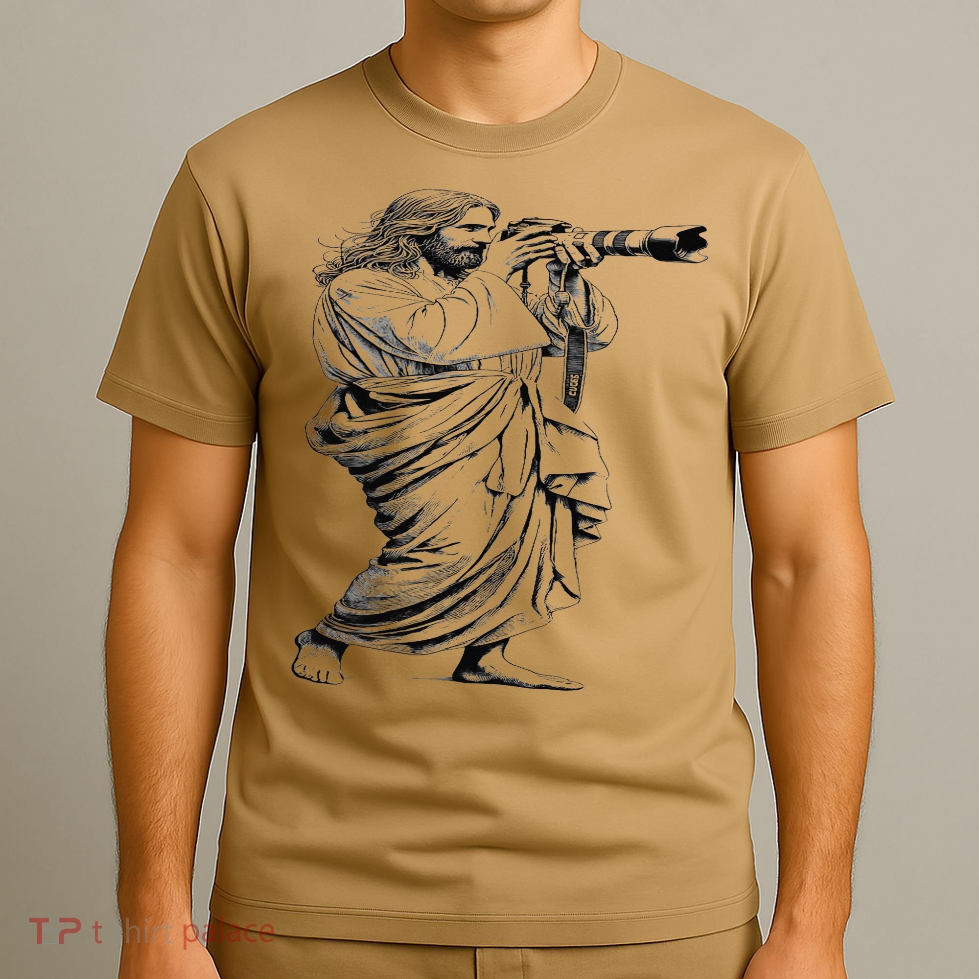 Jesus With Camera Photographer Photography Christian Faith T-Shirt