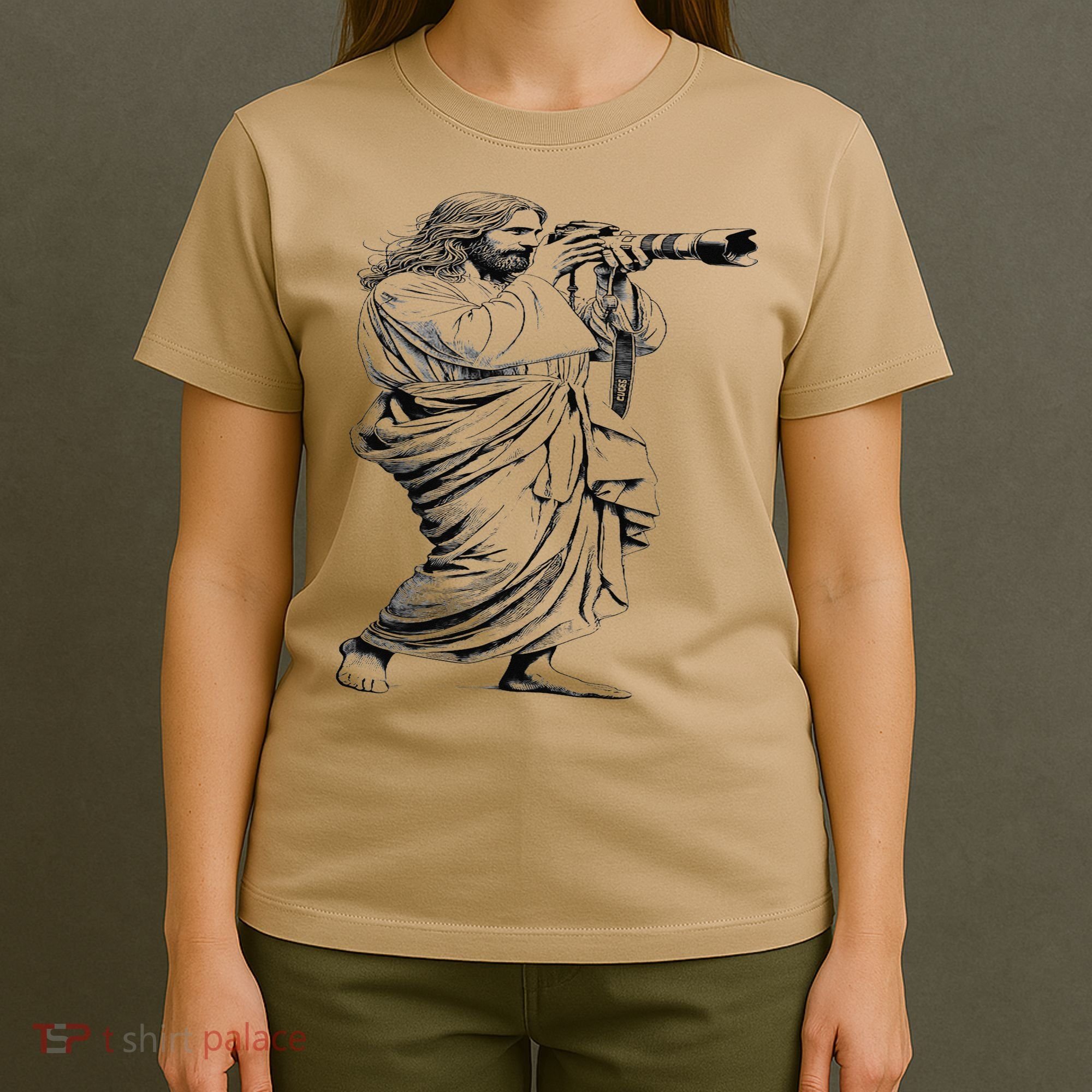 Jesus With Camera Photographer Photography Christian Faith T-Shirt