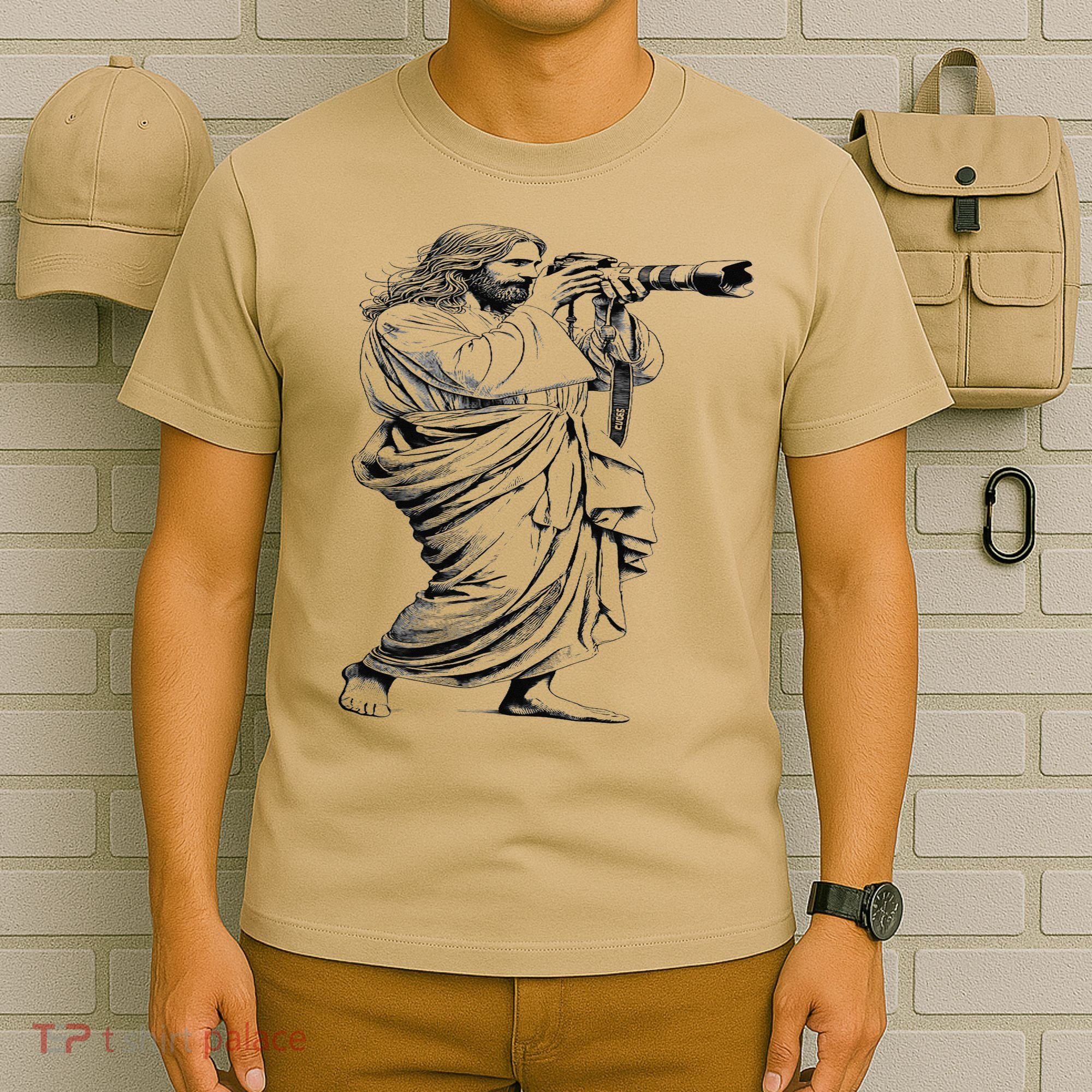 Jesus With Camera Photographer Photography Christian Faith T-Shirt