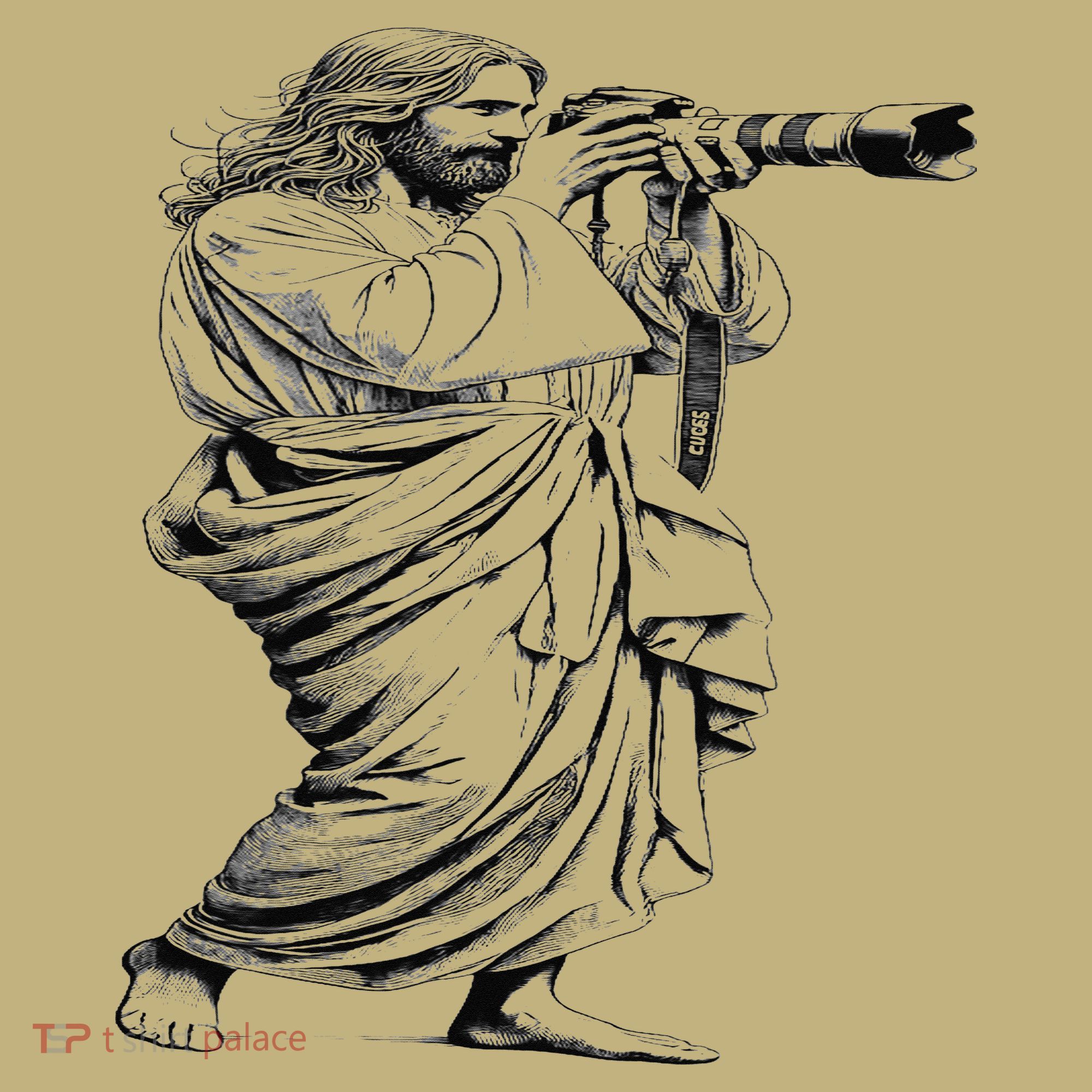 Jesus With Camera Photographer Photography Christian Faith T-Shirt