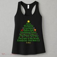 Jesus Wonderful Counselor Bible Verse Jesus Christmas Tree Jesus Star Women's Tank Top thumb 3