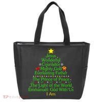 Jesus Wonderful Counselor Bible Verse Jesus Christmas Tree Jesus Star Tote Bag thumb 0