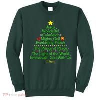 Jesus Wonderful Counselor Bible Verse Jesus Christmas Tree Jesus Star Sweatshirt thumb 0