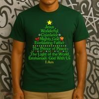 Jesus Wonderful Counselor Bible Verse Jesus Christmas Tree Jesus Star T-Shirt thumb 3